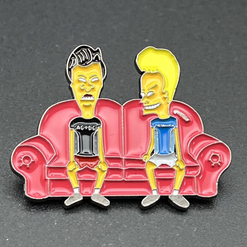 Beavis And Butthead Sitting On The Couch MTV Cartoon Animation Lapel Hat‎ Pin